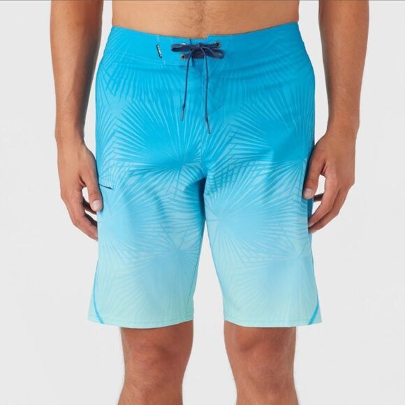 NWT O'Neill Aqua Palm Men's Board Swim Shorts Hyperfreak Stretch Dry 32 Blue - Picture 13 of 13